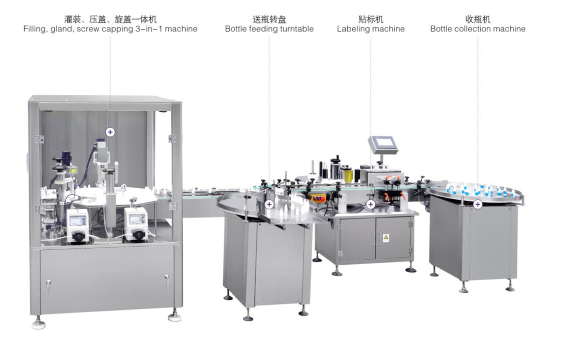 2KW Eye Drop Filling And Capping Machine Equipment 40bpm